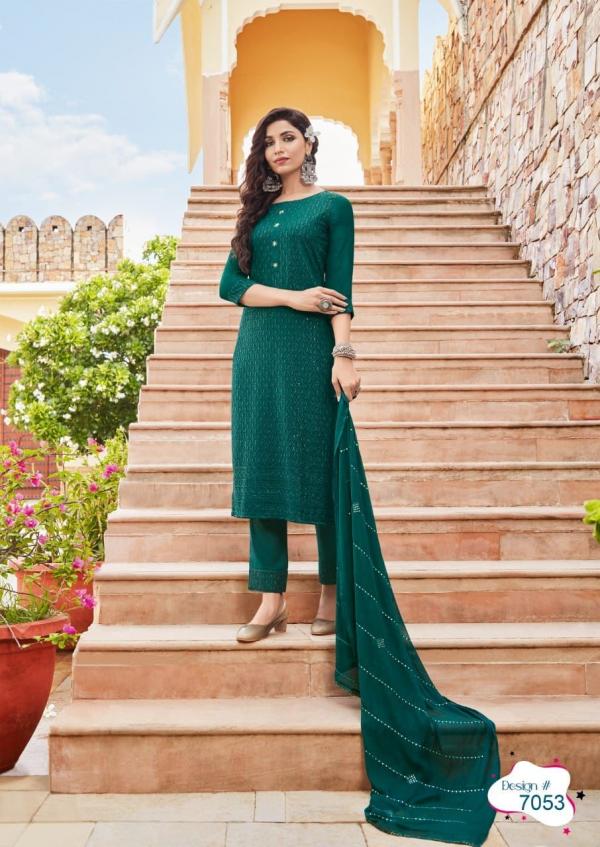 Manas Schiffli Vol 9 Rayon Designer Eork Readymade Suit